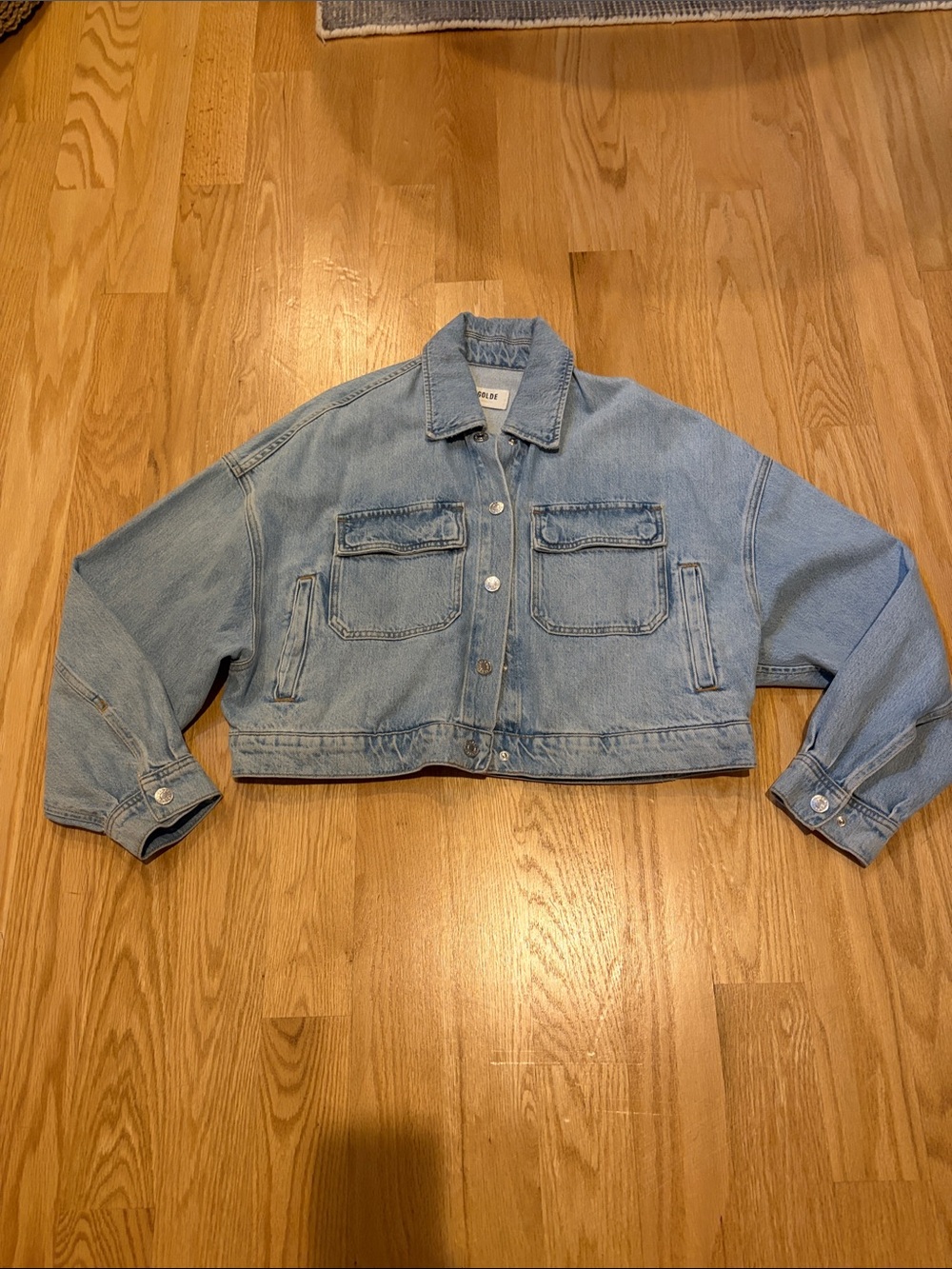 AGOLDE Light Blue Cropped Denim Jacket